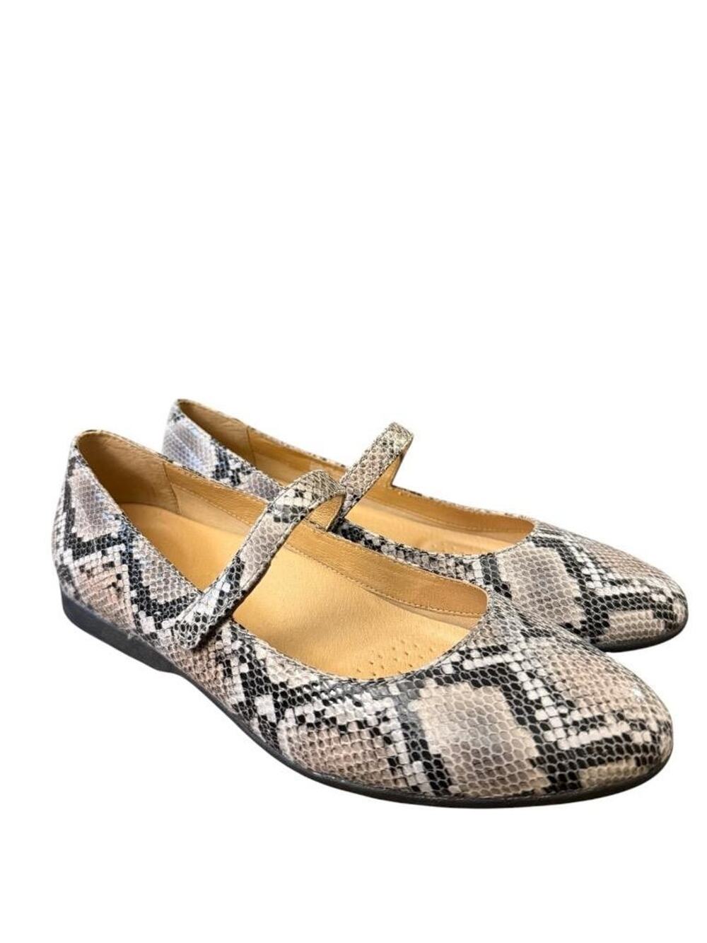 Dansko Lilly Grey Snake Mary Jane Leather Flat Women size 38 US 8